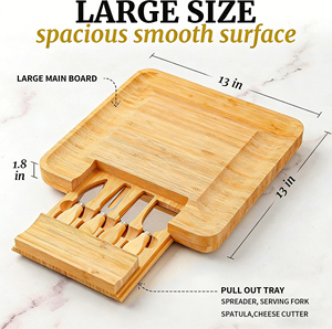 Ensemble <span class=keywords><strong>de</strong></span> planches à <span class=keywords><strong>fromage</strong></span> en bambou, grandes, portables, avec outils à <span class=keywords><strong>fromage</strong></span>, plateaux à <span class=keywords><strong>charcuterie</strong></span>, adaptés aux familles <span class=keywords><strong>et</strong></span> aux fêtes - Product Image 2