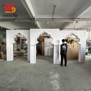 ขาตั้งเสาโค้งพีวีซีสีขาวเรียบสำหรับฉากหลังงานแต่งงานกรอบงานแต่งงาน - Product Image 6