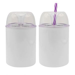 Mug de voyage moderne Superfit en acier inoxydable à isolation sous vide, double couvercle, paille, vierge pour sublimation, cadeau - Product Image 3