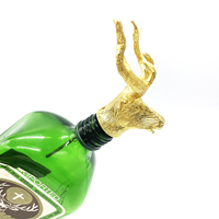 Vertedor de vino de cabeza de ciervo de Navidad, tapón de botella de vino de Animal, tapón sellador de bebidas, tapón de botella de licor