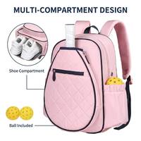 Sac à dos de raquette en nylon léger et durable avec bretelles rembourrées en maille pour le badminton, le pickleball et les voyages en plein air