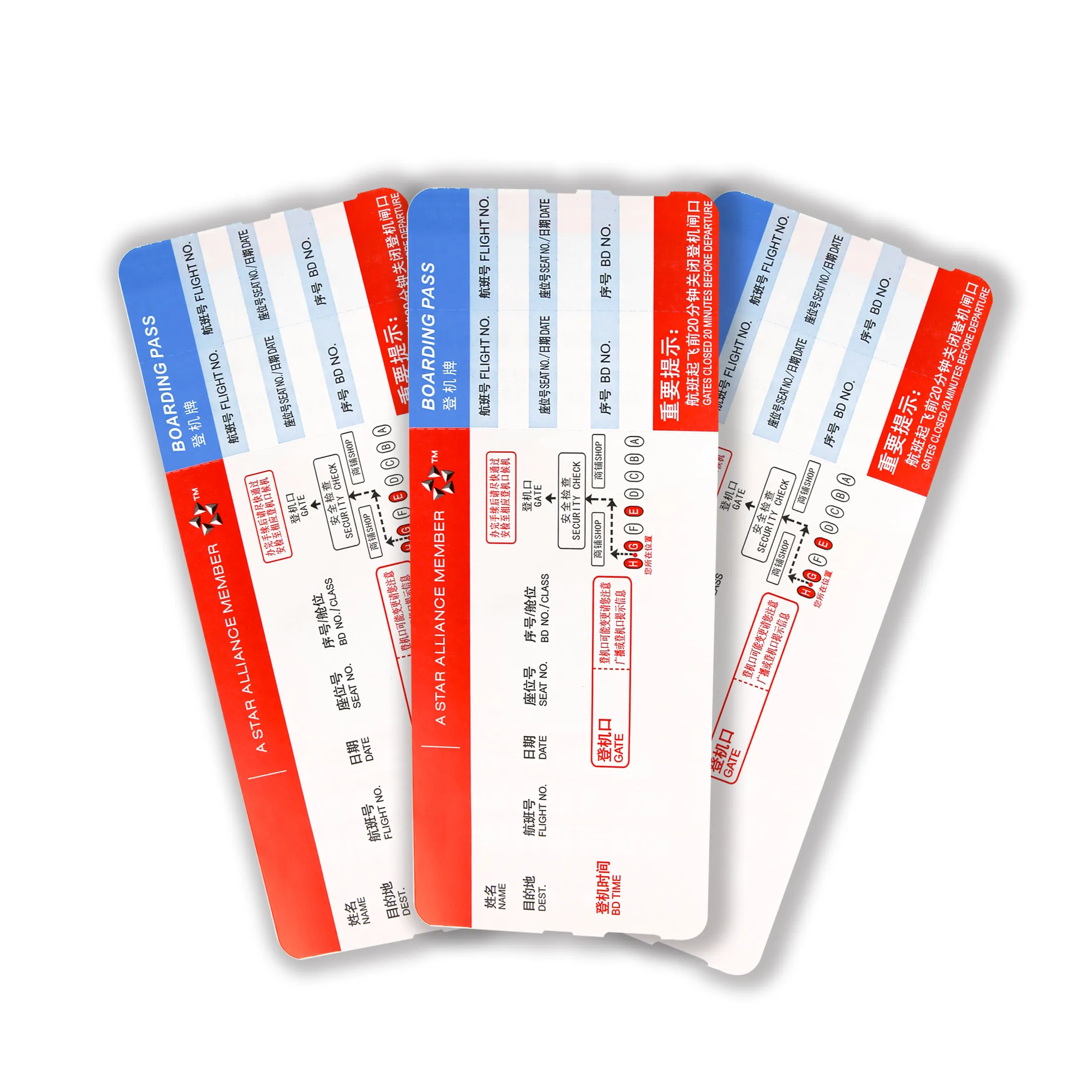 Fabrika kaynağı ücretsiz örnek kaliteli bilet havayolu biniş kartı bilet