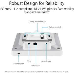 Punto de Acceso WiFi 6 de Doble Banda ExpertWiFi Eba63 Ax3000 con PoE para Negocios, Juegos y Uso Doméstico, Color Blanco - Product Image 5
