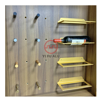 Porte-bouteille de vin en aluminium en gros Porte-bouteille mural horizontal avec panneau Style Factory Direct