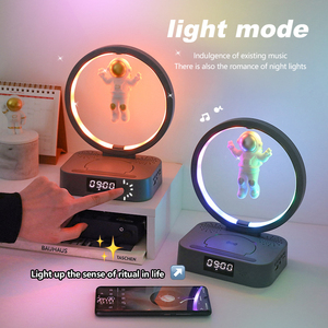 Alta calidad fuerte 5W RGB <span class=keywords><strong>LED</strong></span> levitación magnética astronauta atmósfera noche reloj despertador altavoces para actividades al aire libre - Product Image 2