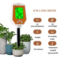 6 en 1 sol PH/EC/lumière du soleil/humidité de l'air/humidité/température testeur sol PH EC mètre pour jardin et verger
