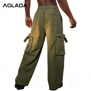 최고 품질 저렴한 가격 공장 직접 생산 배기핏 전술 스트레이트 카고 팬츠 하이웨이스트 남성 작업 바지 - Product Image 2