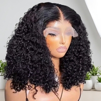 Cheveux humains vierges vietnamiens bon marché pour perruques 4x4/5x5, perruques courtes bob en dentelle sans colle, densité 210%, ondulations profondes pour femmes