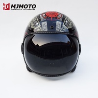 S’adapte à tous les casques moto vintage rétro à demi-coque ouverte, écran bulle, visière, lunettes de soleil et accessoires
