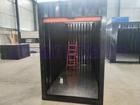 Conteneurs de stockage portables démontables en acier, assemblage mobile, 5*10' 5*5' pieds, emballage plat