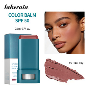 Lakertin Color Balm SPF 50 Broad Spectrum <b>Sunscreen</b> Stick For Lips Cheeks Waterproof With Zinc Oxide Vitamin E - Product Image 4