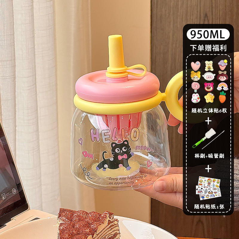 Pink 3D sticker cleaning tool cartoon stickers