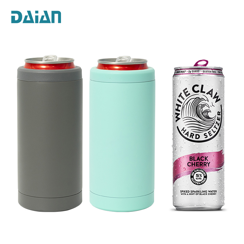 Оптовая продажа, изолированный тонкий охладитель банки из нержавеющей стали с двойными стенками, 12 унций