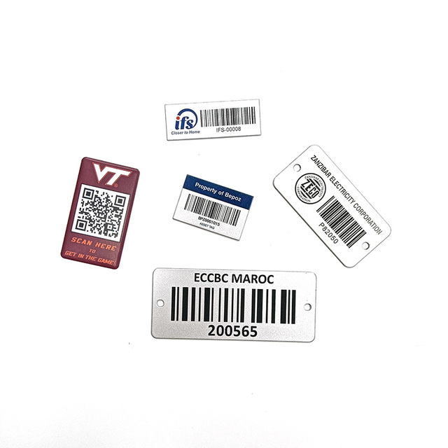 Metal Barcode Metallic Lnventory Asset Identification Adhesive Metal Barcode Labels