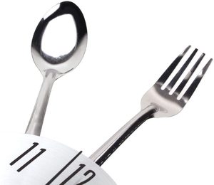 Acero inoxidable Cuchillo Tenedor Cuchara Cocina <span class=keywords><strong>Restaurante</strong></span> <span class=keywords><strong>Reloj</strong></span> de pared Decoración del hogar Relojes de pared - Product Image 4
