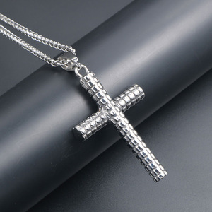 Stainless Steel <b>Cross</b> Pendant Necklace For Men Simple Design SP790 - Product Image 2