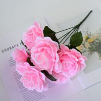 Bunga Mawar Simulasi, Bunga Palsu, 6 Bunga Mawar Hibiscus, Dekorasi Rumah, Bunga Palsu, Bunga Genggam Pernikahan, Fotografi, Bunga P