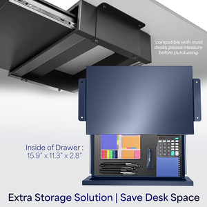 Jh-mech ngăn kéo tổ chức trơn trượt linh hoạt kéo ra sơn tĩnh điện màu đen bền kim loại dưới ngăn kéo bàn - Product Image 3