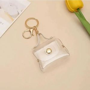 Wholesale Concise Pu Leather Keychain Portable Durable Pendant Customizable Fashion Keyring <b>Bag</b> <b>Charm</b> - Product Image 5