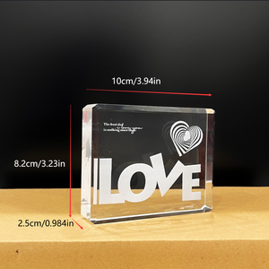 Cube en cristal gravé au laser pour souvenir d'anniversaire Souvenir de mariage Noël Anniversaire Saint Valentin Petite amie Femme Maman Cadeaux - Product Image 2