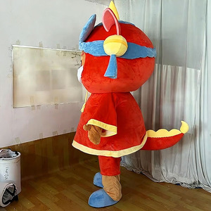 <span class=keywords><strong>Disfraz</strong></span> de Mascota de <span class=keywords><strong>Gato</strong></span> con Cabeza de León Chino, Adorable Traje de Felpa Rojo Festivo, Perfecto para el Año Nuevo Lunar y Cosplay de Carnaval - Product Image 2