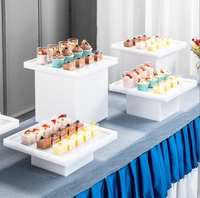 Ensemble de présentoirs en acrylique haut de gamme pour desserts, buffet, gâteaux, plateau à collation, table de pause-café avec caractéristiques de banquet pour repas froids