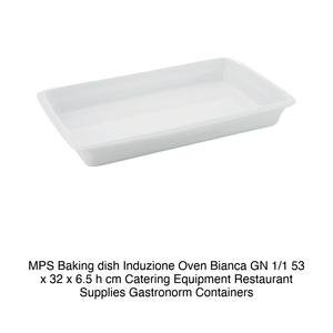 Bandeja para hornear MPS, apta para horno de inducción, blanca, GN 1/1, 53 x 32 x 6.5 h cm, equipo de catering, suministros para restaurantes, recipientes gastronorm - Product Image 2