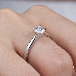 Messi Jewelry MSR-2092 925 <b>Silver</b> Round Shape Lab Grown Diamond <b>Ring</b> <b>Solitaire</b> Engagement <b>Ring</b> - Product Image 6