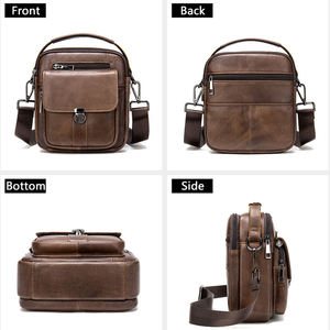 Sac à bandoulière en cuir de vache véritable Andong pour homme, petit sac à main décontracté, sac à bandoulière rétro pour homme, sac à bandoulière tendance pour homme - Product Image 4