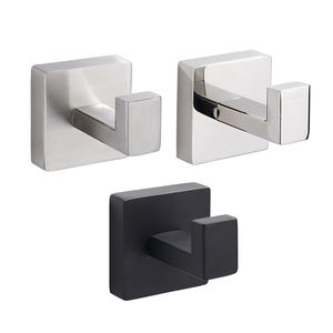 Crochet de manteau noir poli carré d'outils d'accrochage muraux en métal adhésif fort simple - Product Image 2