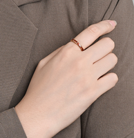 Vente en gros d'anneaux fins de 2 mm de style INS pour femmes, bijoux simples et élégants en acier inoxydable sertis de zircon coloré plaqué or 18 carats
