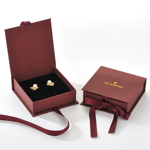 Glampkg Jewelry Organizer Sliding Gift Necklace Packaging <b>Box</b> <b>Book</b> Shape Jewellery <b>Box</b> with Ribbon - Product Image 2