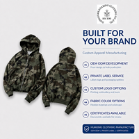 Sudadera con Capucha Verde Camuflaje para Hombre, Estilo Urbano, Talla Grande, con Cierre, Logotipo Personalizado, Fabricante de Ropa OEM ODM, Marca Privada