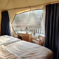 Tente de glamping de luxe Igloo de couleur choisie, dôme de camping