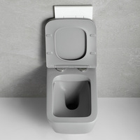 Ensemble WC et lavabo mural en céramique gris mat de style moderne, facile à nettoyer