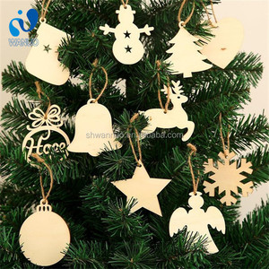 Wanuocraft năm mới giáng sinh trang trí nội thất vòng tròn bằng gỗ treo mặt dây sao Xmas cây Chuông trang trí cho nhà giáng sinh - Product Image 5