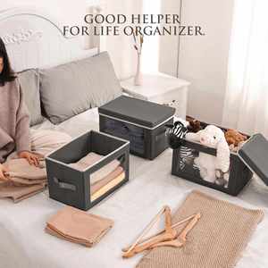 Foldable Storage Box for Household Organizer for Clothes Toys <b>Fabric</b> <b>Wardrobe</b> Clothes Bin Foldable Cloth Storage Box - Product Image 5