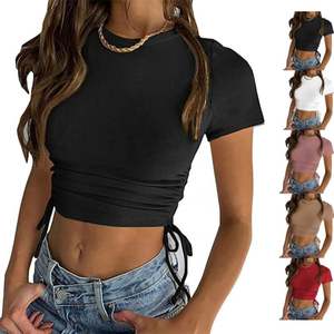 Blank <b>T</b> <b>Shirt</b> Custom Design Women's Clothings Short Sleeve Crop Top Sportswear <b>Yoga</b> Fitness Crop Top <b>T</b> <b>Shirt</b> Women - Product Image 1