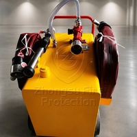 Système de lutte contre l'incendie portable sur roues avec réservoir de mousse, enrouleur de tuyau et pistolet de pulvérisation pour la sécurité incendie d'urgence des entrepôts et usines