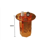 Table basse moderne en acrylique orange, résistante à l'eau, de luxe, avec surface polie, pré-assemblée et certifiée