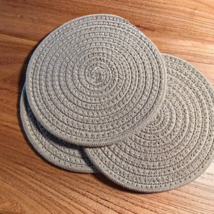 Napperons de table en corde de coton tressée, couleurs personnalisables, pour cuisine, sous-verres, articles artisanaux, fourniture directe usine pour commandes en gros - Product Image 3