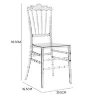 Chaise Chiavari Napoléon en résine transparente moderne, chaise de banquet de luxe pour mariage