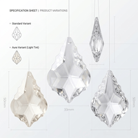 Pièces de lustre en cristal K9 Belight Premium, prismes en verre en forme de feuille d'érable, attrape-soleil transparent, cristaux suspendus, lampe polie style art populaire