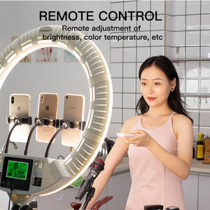 Anillo de Luz LED para Maquillaje FE-640II de 22'' para Influencers con Control Remoto de 2.4g, Soporte de Trípode, 100 vatios, CRI95 - Product Image 3