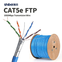 Câble FTP CAT5e professionnel 24AWG vert 1000 Mbps avec blindage en aluminium, câble RJ45 pour ordinateur portable, câble Ethernet Cat 5e, câble LAN Cat5e