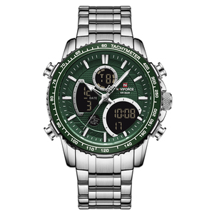 นาฬิกาควอตซ์ <span class=keywords><strong>NAVIFORCE</strong></span> 9182 รุ่นสปอร์ตสำหรับผู้ชาย นาฬิกาโครโนกราฟ สายสแตนเลส - Product Image 1
