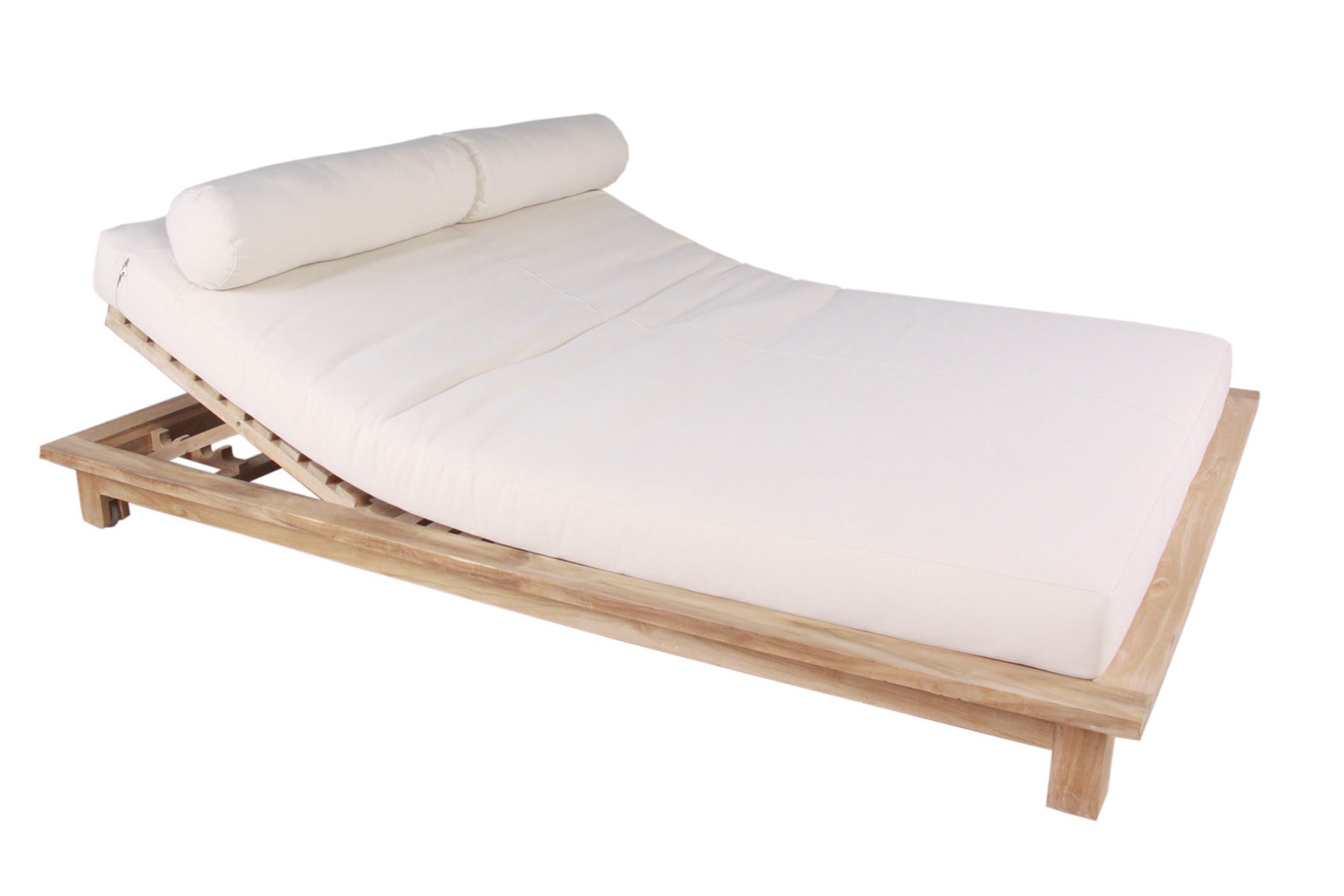Outdoor patio garden sets daybed teak furniture double sun lounger with wheels