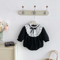 Combinaison à manches longues pour bébé fille, style japonais, style demoiselle d'honneur, automne, volants doux, combinaison pour nouveau-né