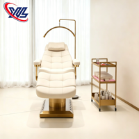 Table de massage électrique chauffante de luxe pour salon de beauté et spa, fauteuil médical de podologie, lit de soin esthétique pour esthéticienne, visage et cils