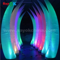 Décoration gonflable Sayok Led éclairage éléphant défense pilier gonflable ivoire gonflable pour événement publicitaire